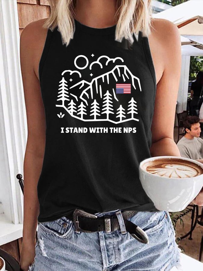 Retro I Stand With The NPS National Park Support Print Vest
