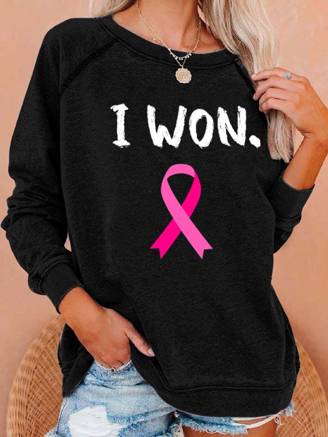 Women's Breast Cancer Survivor Print Sweatshirt