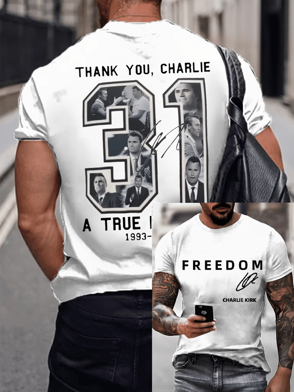 🎂 Happy BirthdayMen's Commemorative Liberty Signature 31 Print T-shirt