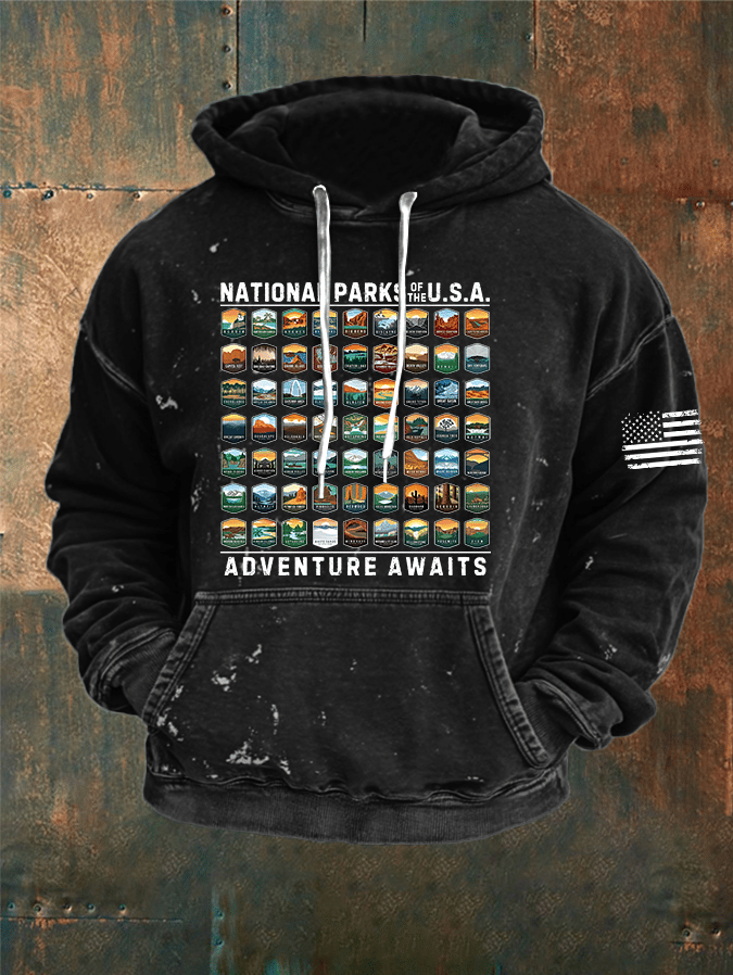 Men's National Parks Of The USA Print Hoodie