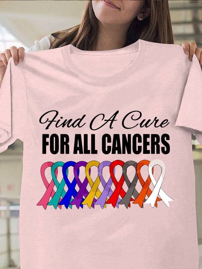 Breast Cancer Print Casual T-Shirt