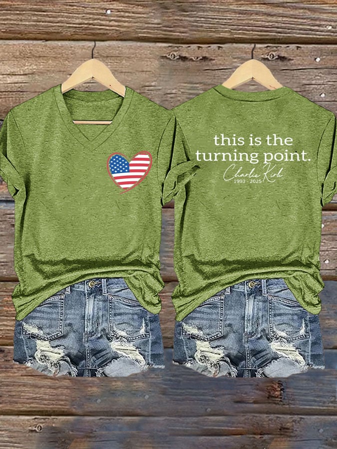 Women's This Is The Turning Point Printed Short-Sleeved T-Shirt