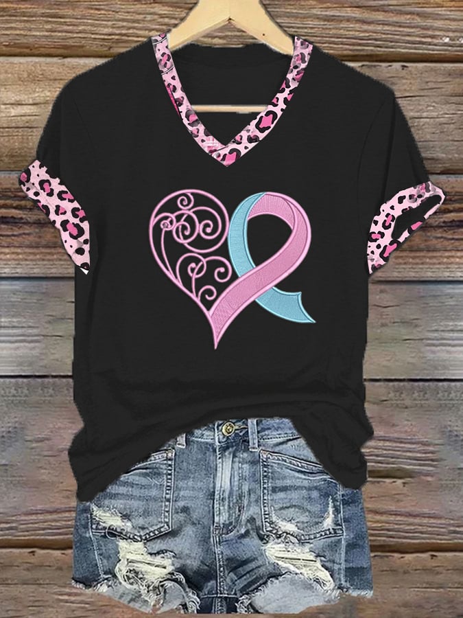 Women's Breast Cancer Awareness Printed T-Shirt