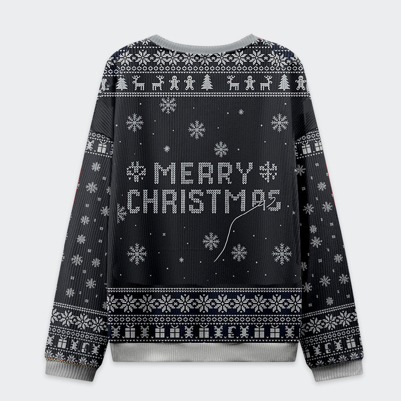 Tokyo-Tiger The Cat's Christmas String Pull Christmas Ugly Sweatshirt