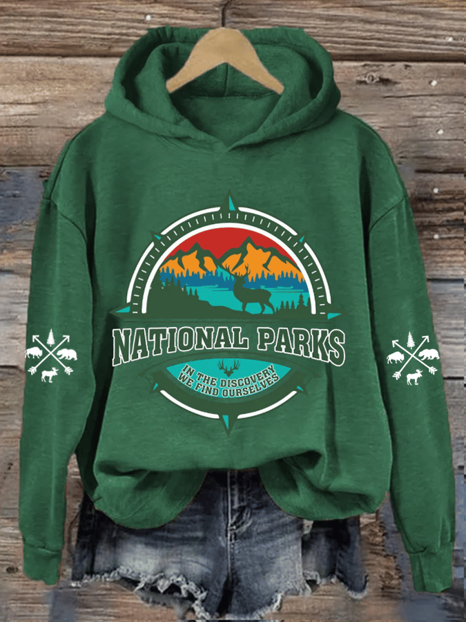 Women's Protect National Parks Heat Transfer Hood Sweatshirt