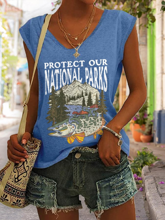 Women's Protect Our National Parks Print Tank Top