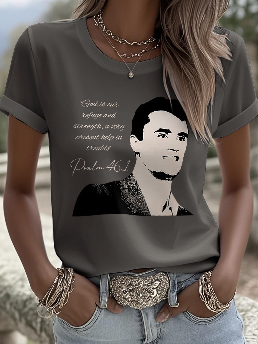 Retro God Is Our Refuge And Strength, A Very Present Help In Trouble Psalm 46:1 Print T-Shirt