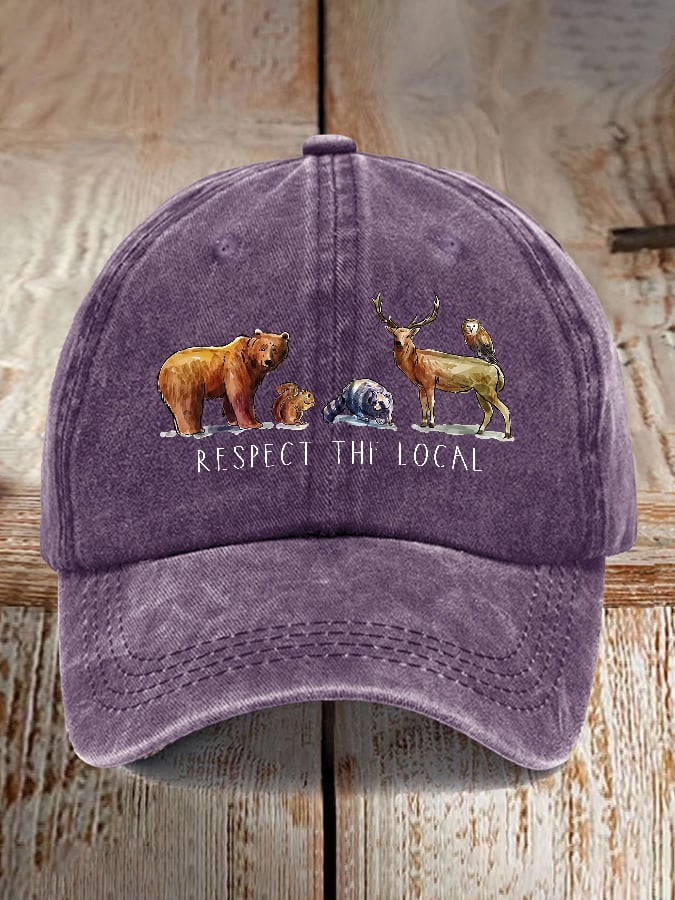 Retro Respect The Local Printed Baseball Cap
