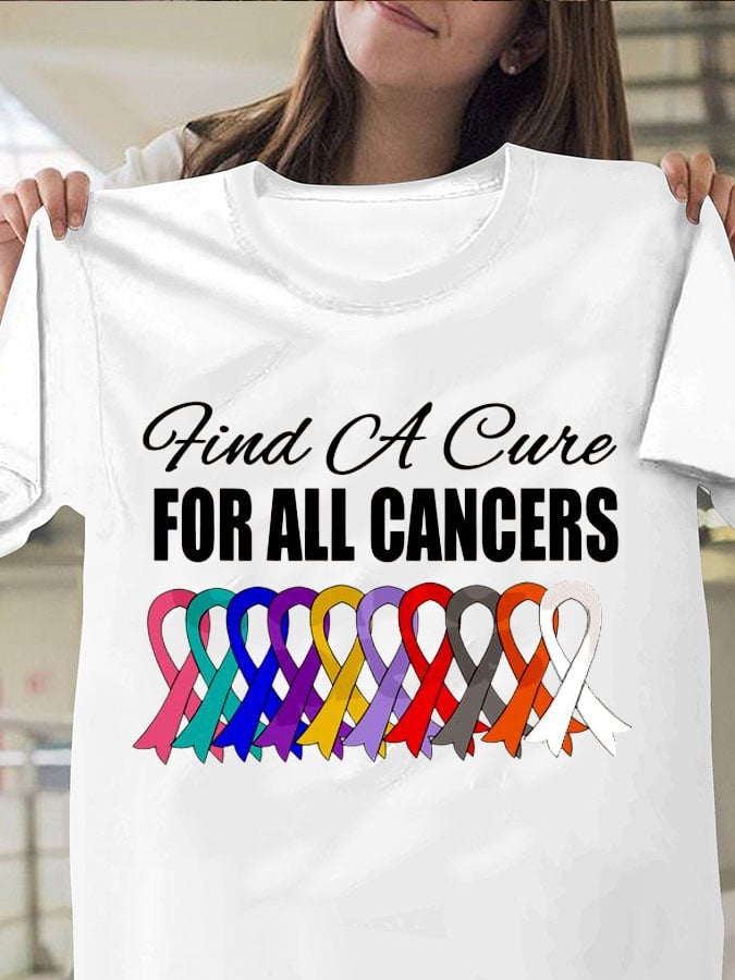 Breast Cancer Print Casual T-Shirt