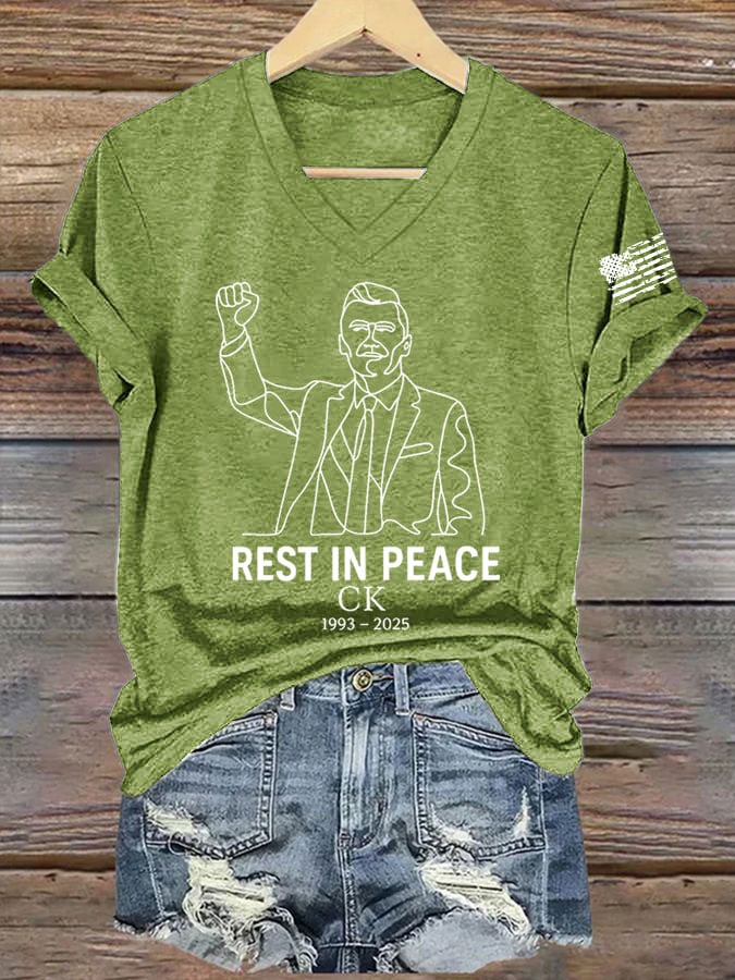 Women's Commemorative Leader Print V-Neck T-Shirt