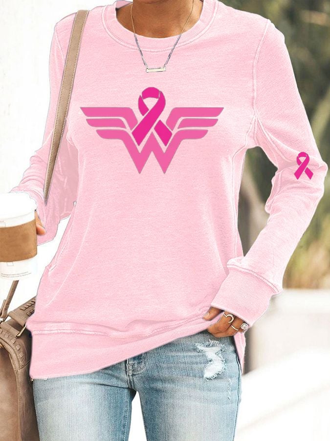 Women's Breast Cancer Awareness Long Sleeve Sweatshirt