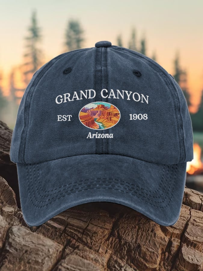 Retro Grand Canyon Est 1908 Arizona Print Baseball Cap