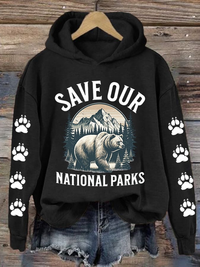 Women's Save Our National Parks Print Sweatshirt