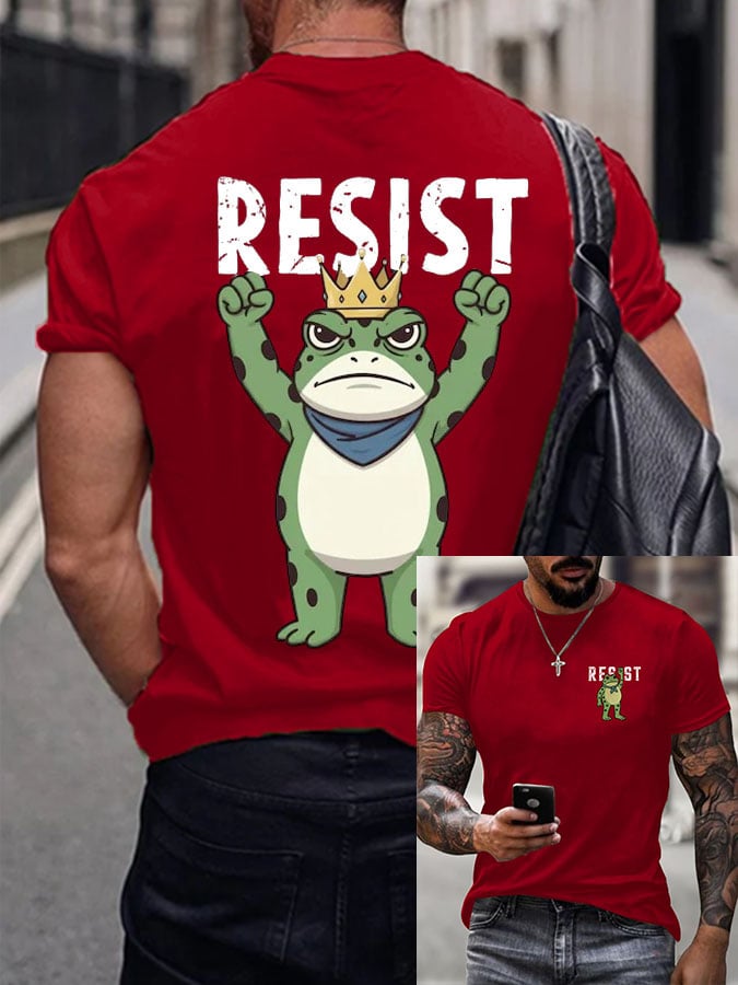 Men's Resist Frog Printed Casual T-shirt