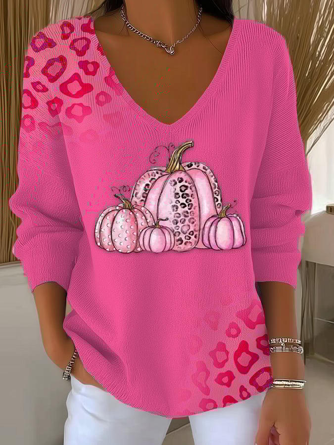 Women's Casual Autumn Pumpkin Bottoming Shirt