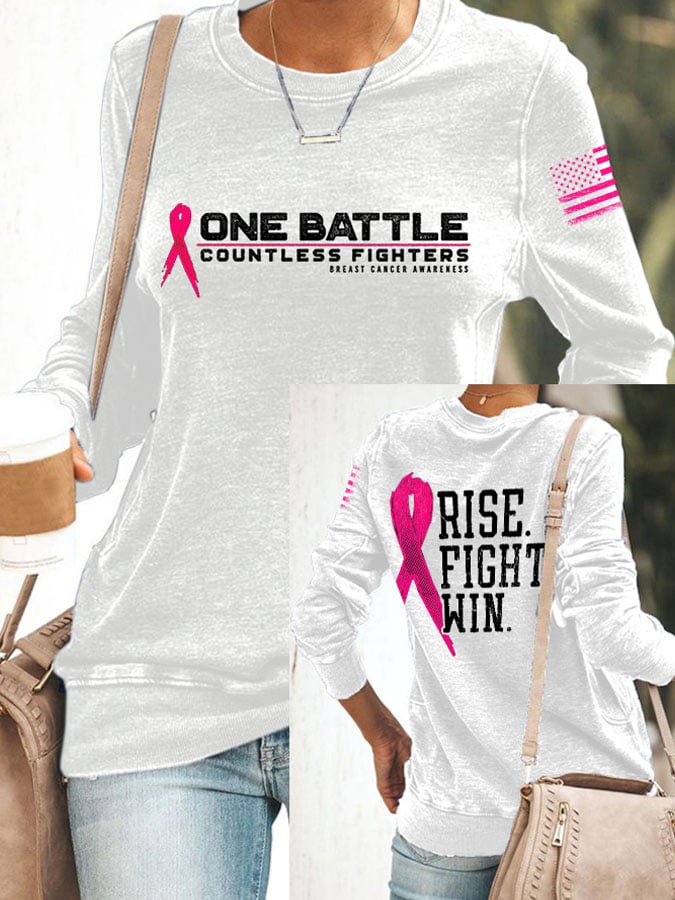 Women'S Breast Cancer Printed Casual Sweatshirt