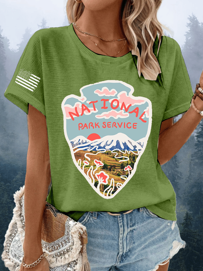 Women's National Park Service Waffle Crew Neck T-Shirt