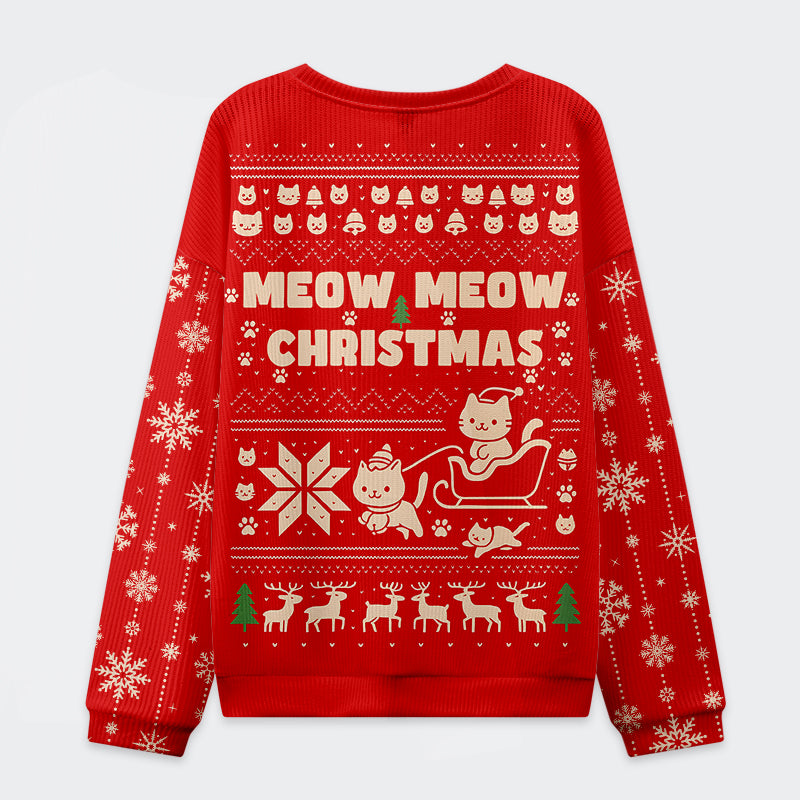 Tokyo-Tiger Meow Meow Christmas Ugly Sweatshirt