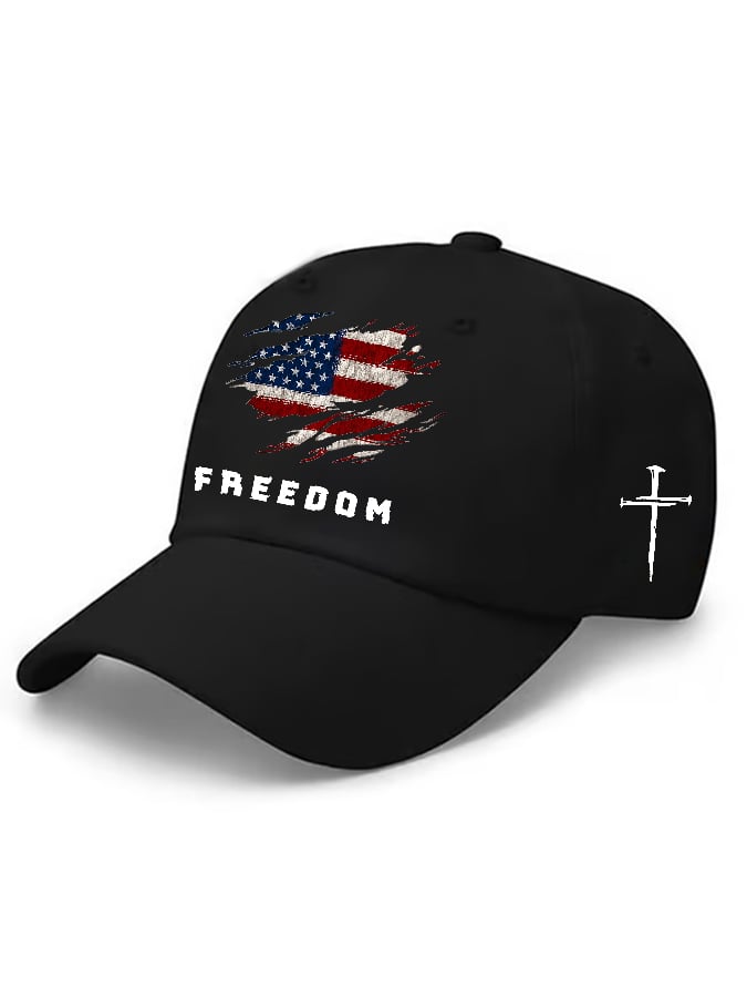 Unisex Freedom American Flag Print Baseball Cap