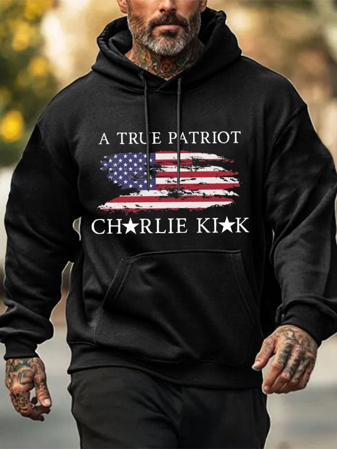 Men's Freedom American Flag Print Casuasl Hoodie