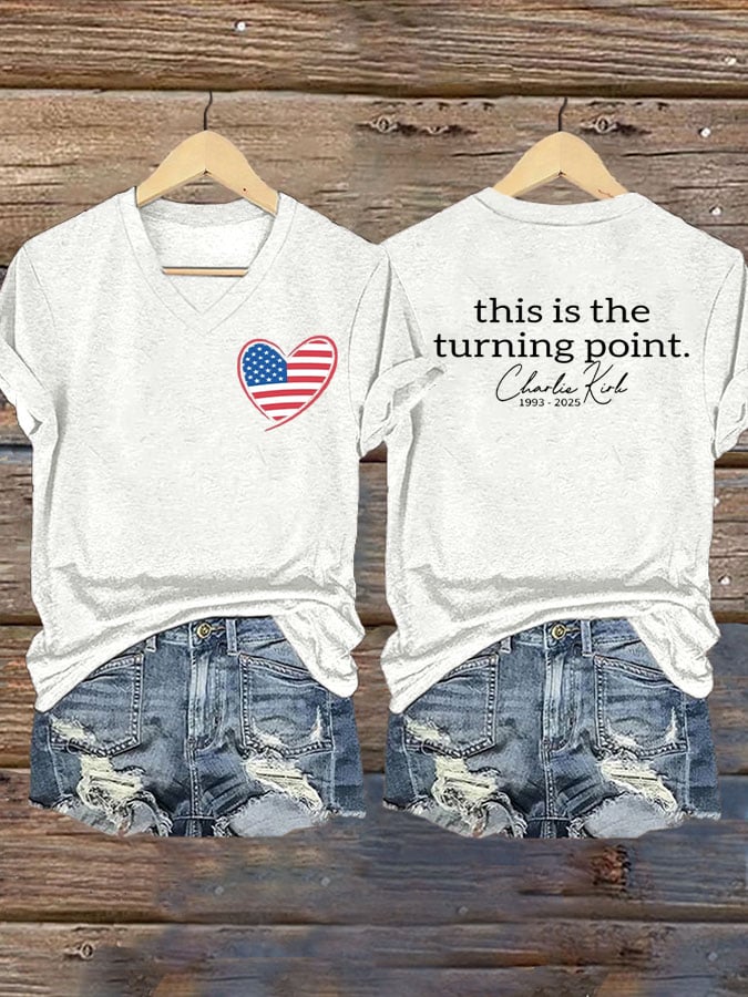 Women's This Is The Turning Point Printed Short-Sleeved T-Shirt