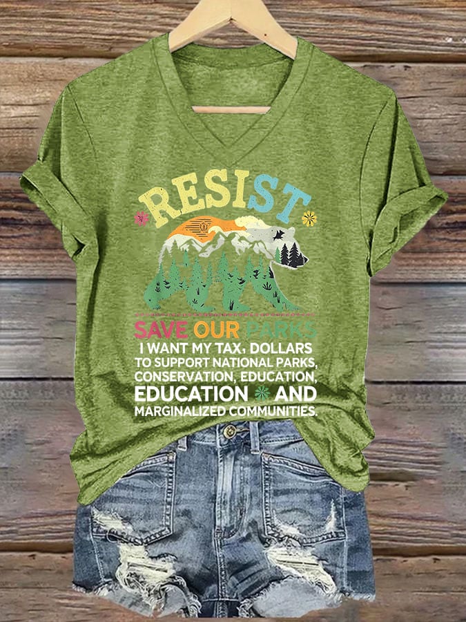 Women's Support Our National Parks Printed T-Shirt
