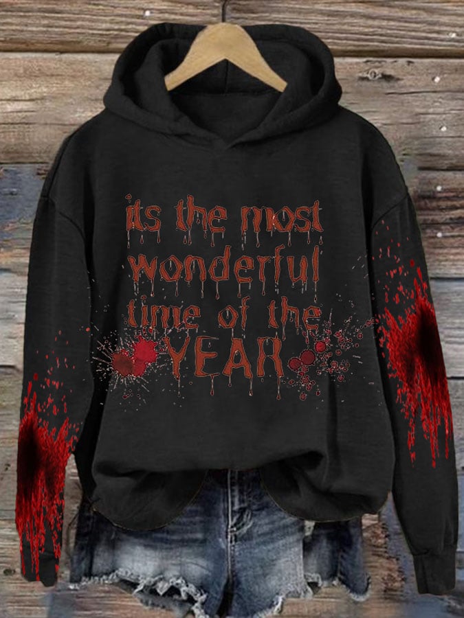 It'S The Most Woderful Time Of The Year Halloween Women'S Printed Casual Long-Sleeved Sweatshirt