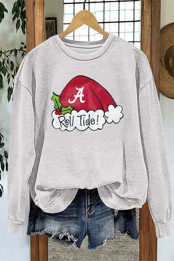 Cute Christmas Gameday Alabama Print Sweatshirt