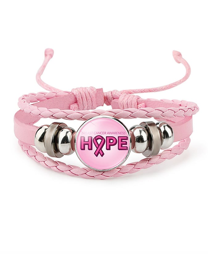 Weaving Pink Ribbon Bracelet (scalable)