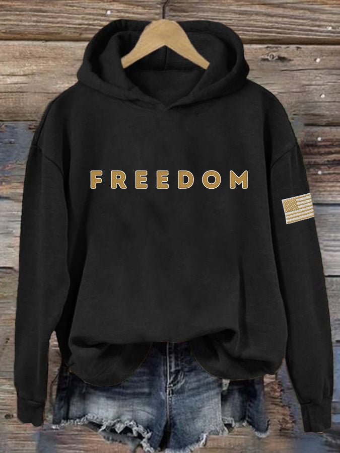 Women's Retro Freedom Print Hoodie