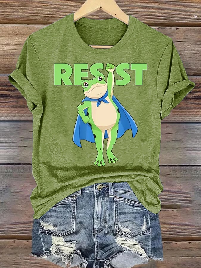 Women's Portland Frog Art Print Casual T-Shirt