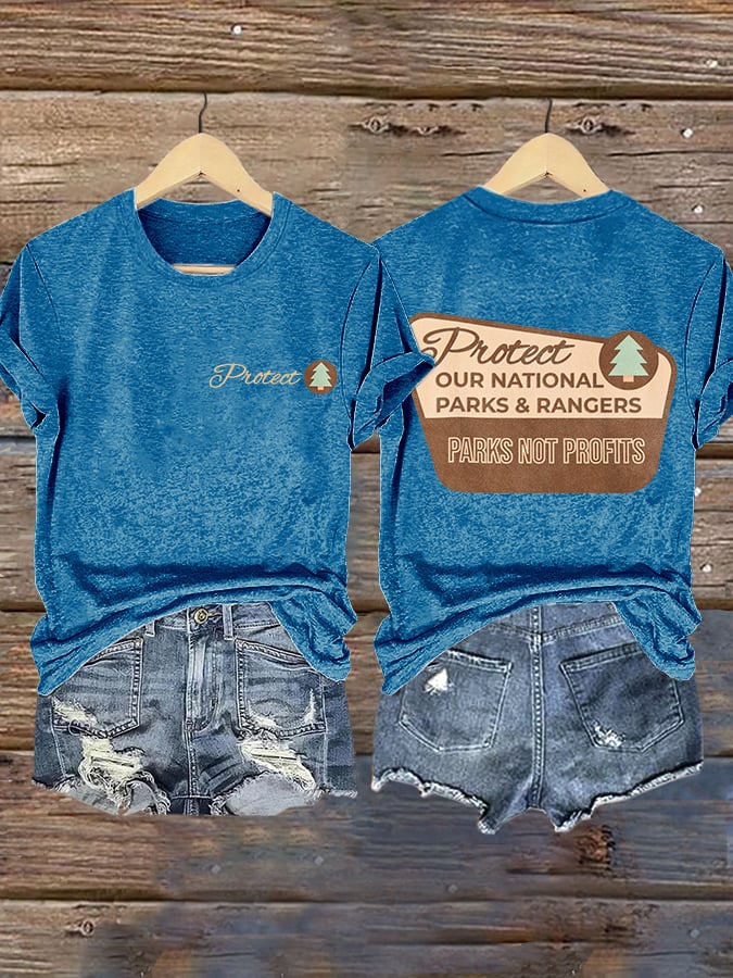 Women's Protect Our National Parks Printed Short-Sleeved T-Shirt