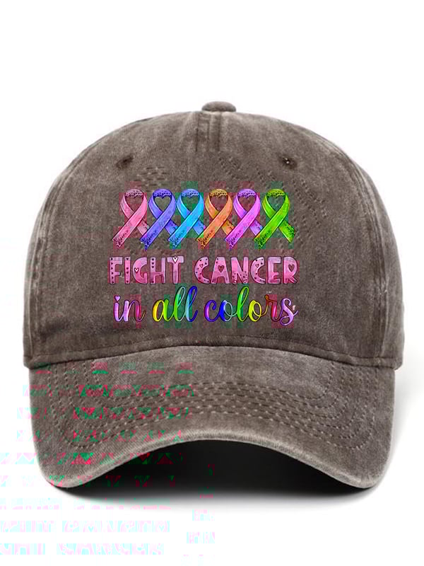 Breast Cancer Vintage Print Baseball Cap