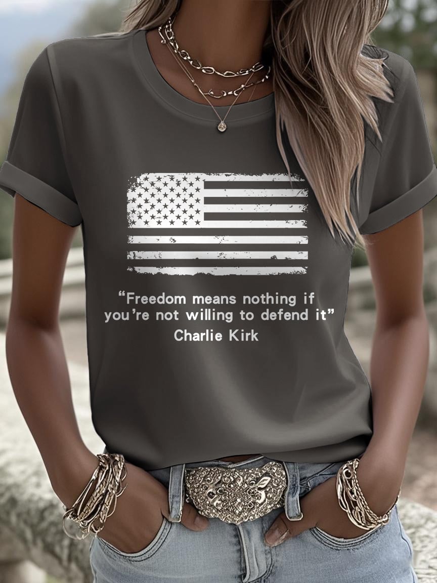 Retro Freedom Means Nothing If You’re Not Willing To Defend It Print T-Shirt