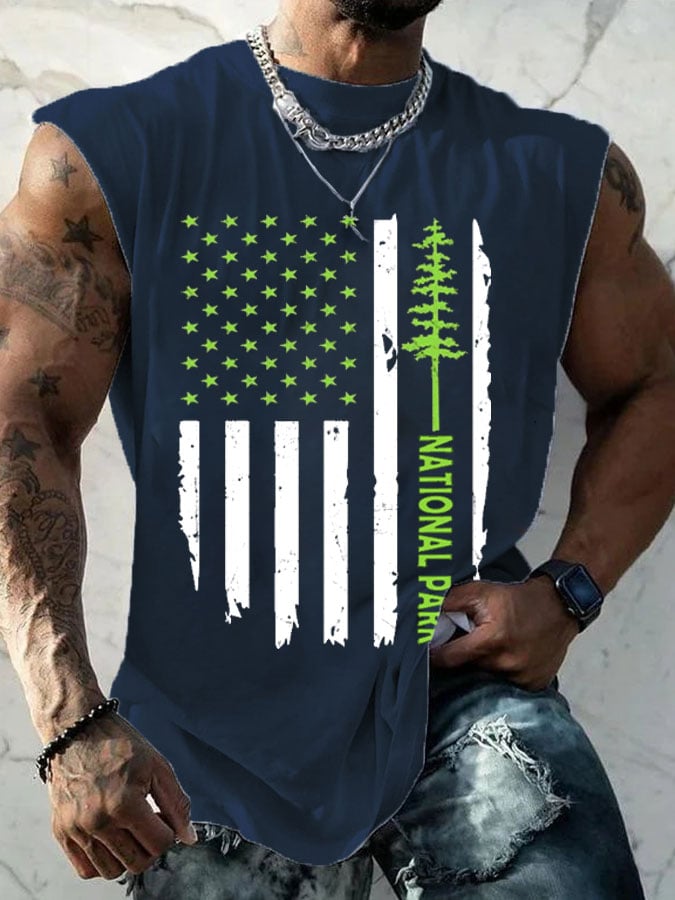 Men's National Park Print Casual Vest