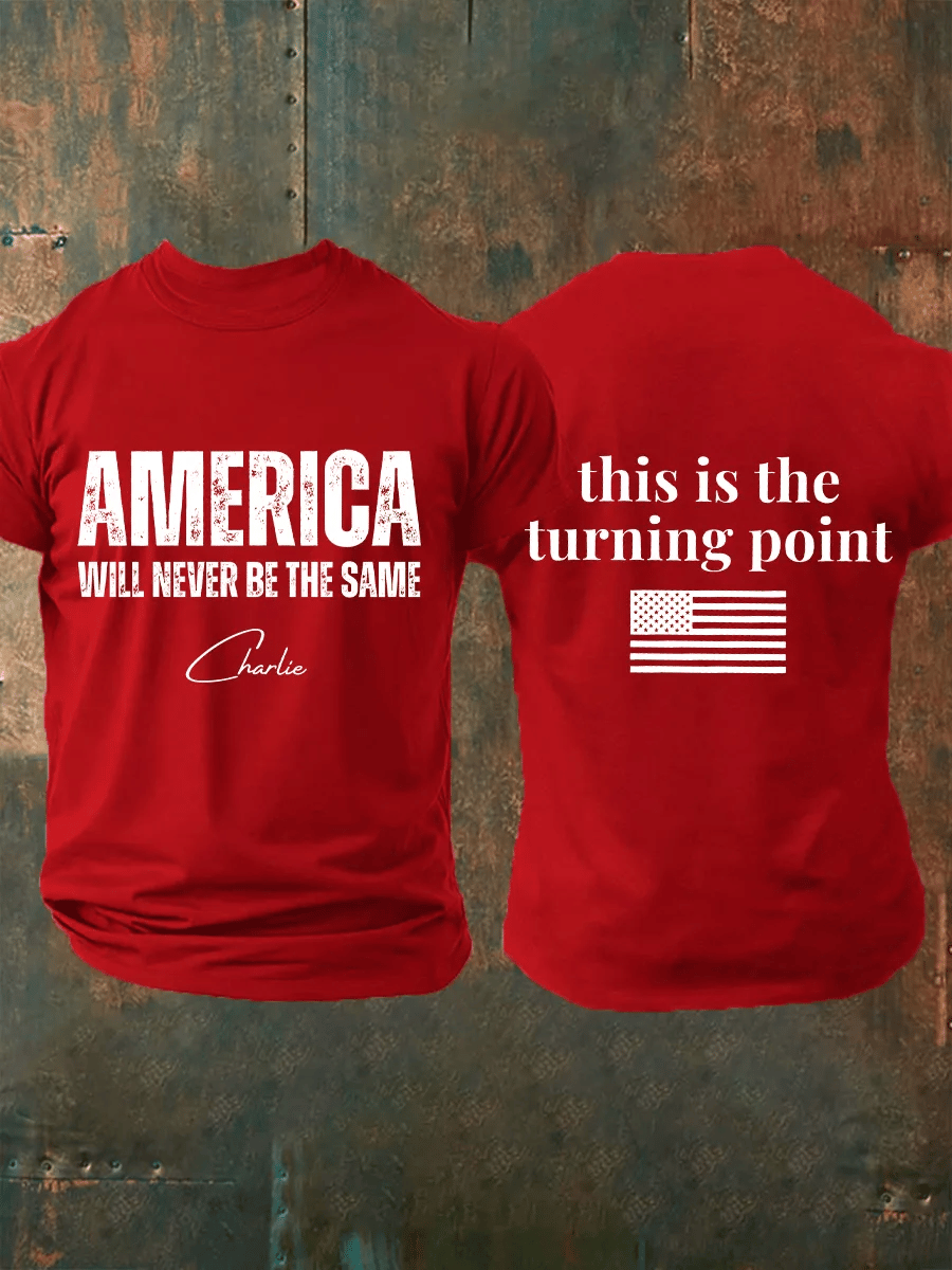 Men's FREEDOM Print short-sleeved T-shirt