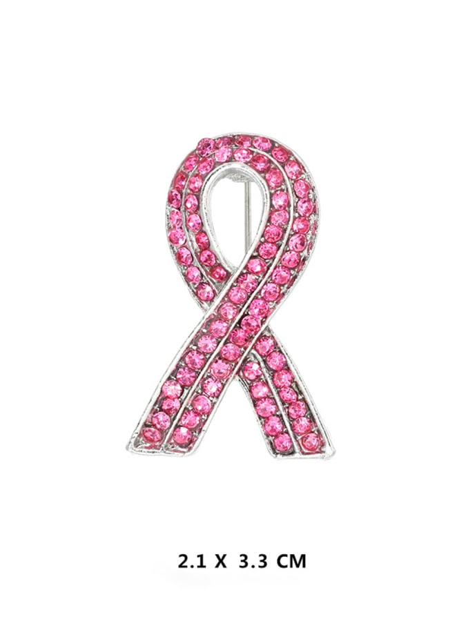 Women's Diamond Pink Ribbon Breast Prevention and Treatment Promotion Sign Care Breast Cancer Breast Needle