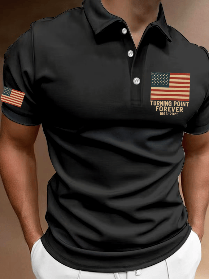 Men's Hot Print Casual Polo Shirt