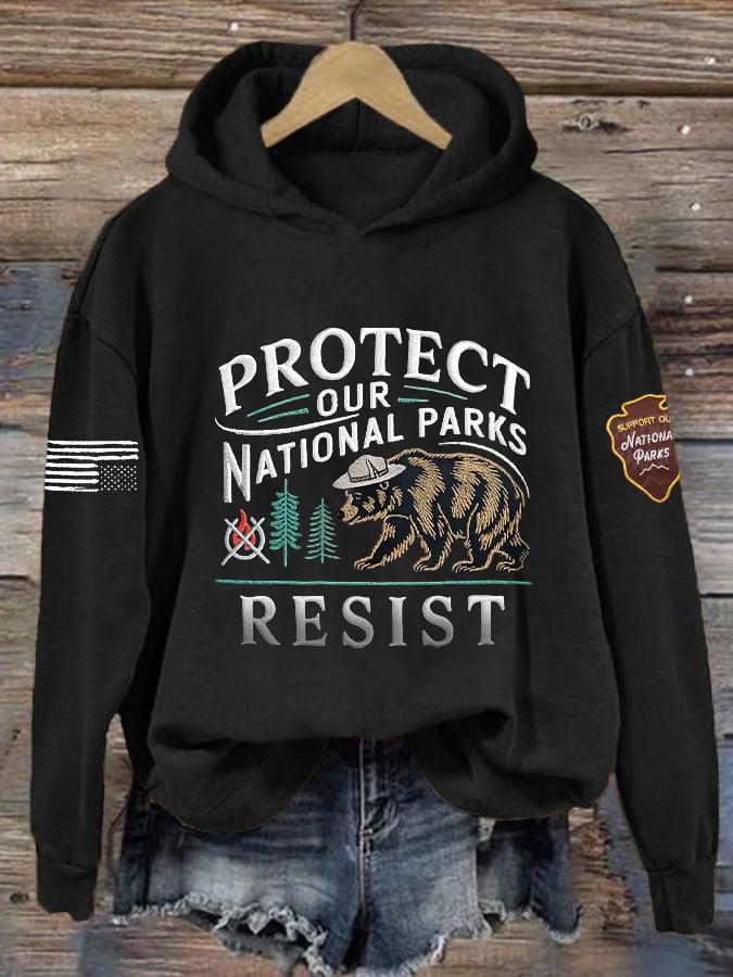 Women's Protect Our National Parks Hot Spots Print Hoodie