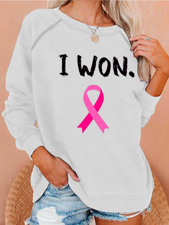 Women's Breast Cancer Survivor Print Sweatshirt