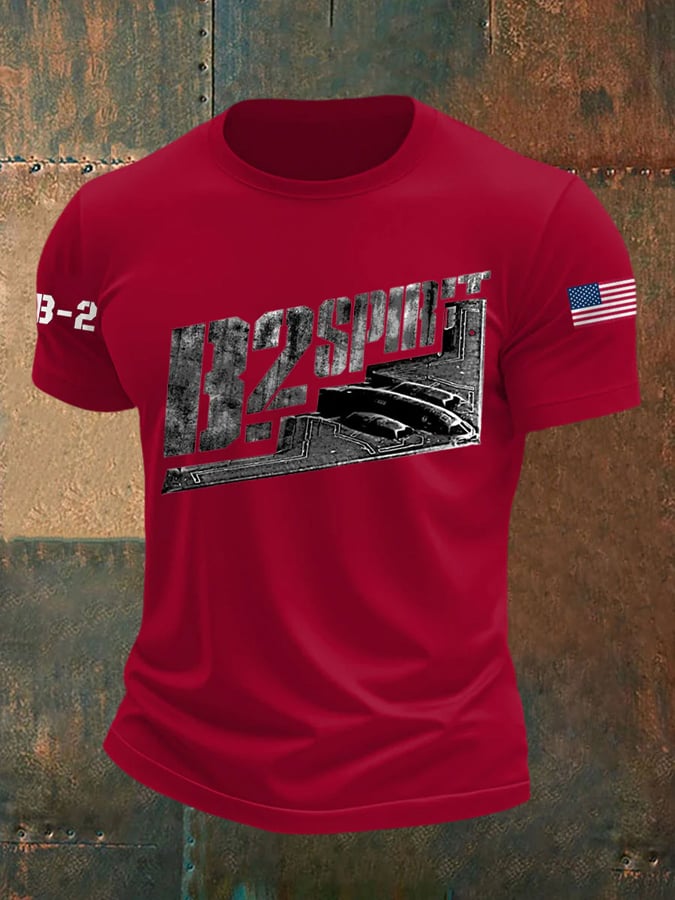 Men's Retro Midnight Hammer B-2 Spirit Print T-Shirt