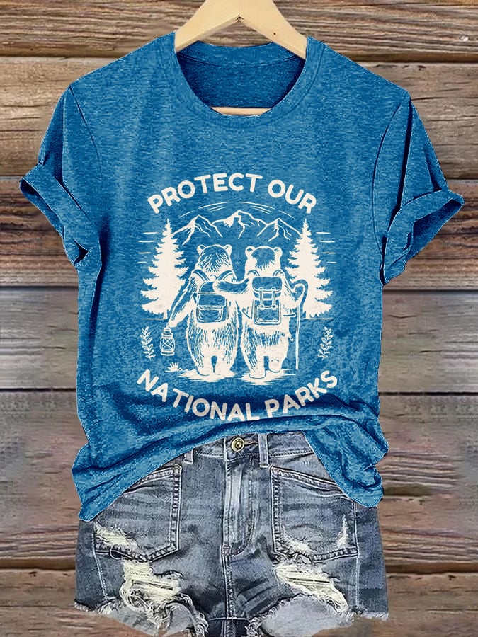 Retro Protect Our National Parks Print T-Shirt