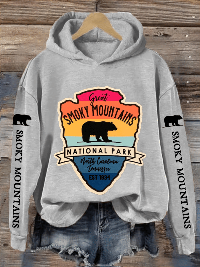 Women's Smoky Mountains National Park Heat Transfer Hood Sweatshirt