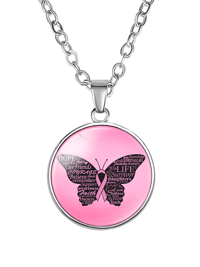 Alloy Pink Ribbon Necklace (scalable)
