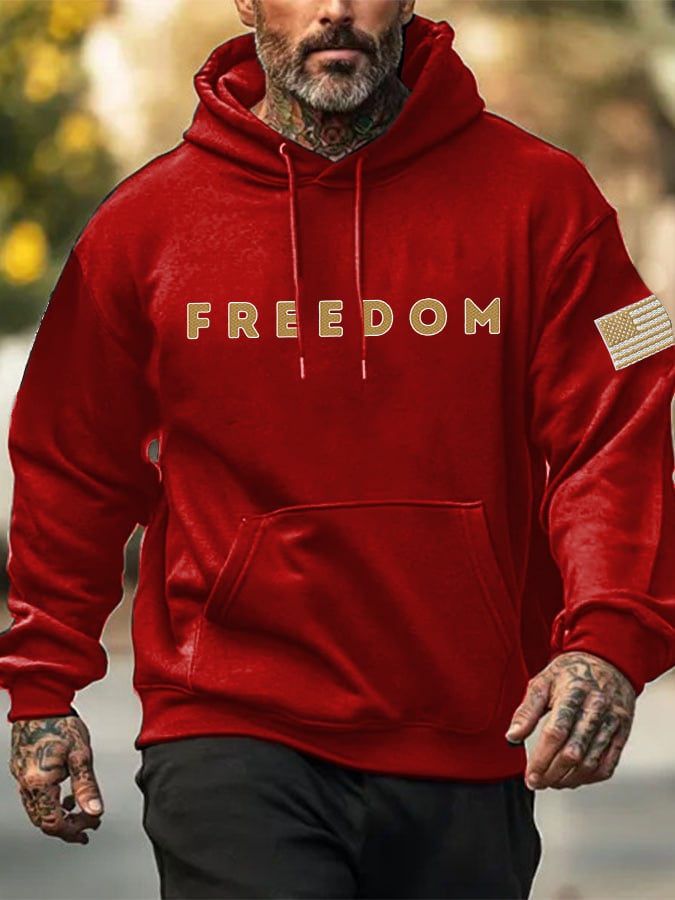 Men's Retro Freedom Print Hoodie
