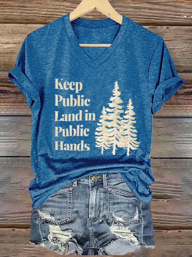 Women's Retro Keep Public Land In Public Hands Print T-Shirt