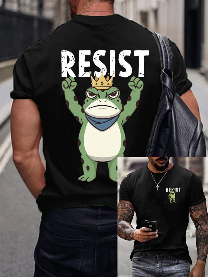 Men's Resist Frog Printed Casual T-shirt