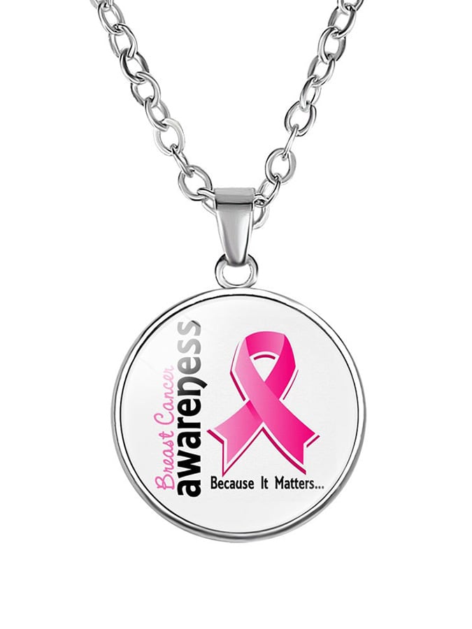 Alloy Pink Ribbon Necklace (scalable)