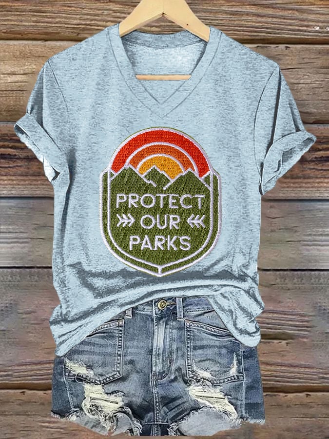 Women's Retro Protect Our Parks Print T-Shirt