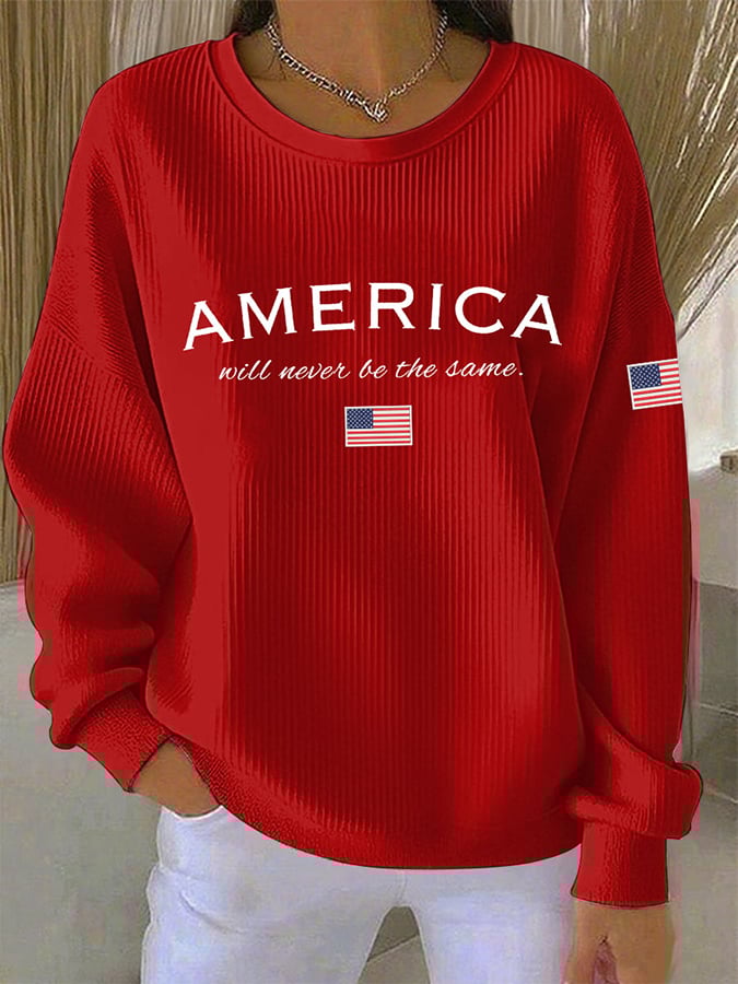 Women's America Will Never Be The Same Print Casual Sweatshirt